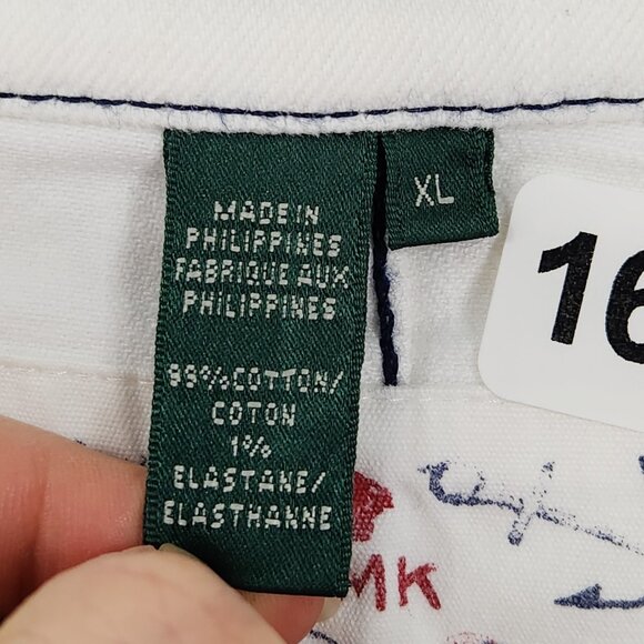 Ralph Lauren Vest Women XL White LRL Utility Denim Jean Nautical Anchor Military - Picture 13 of 16